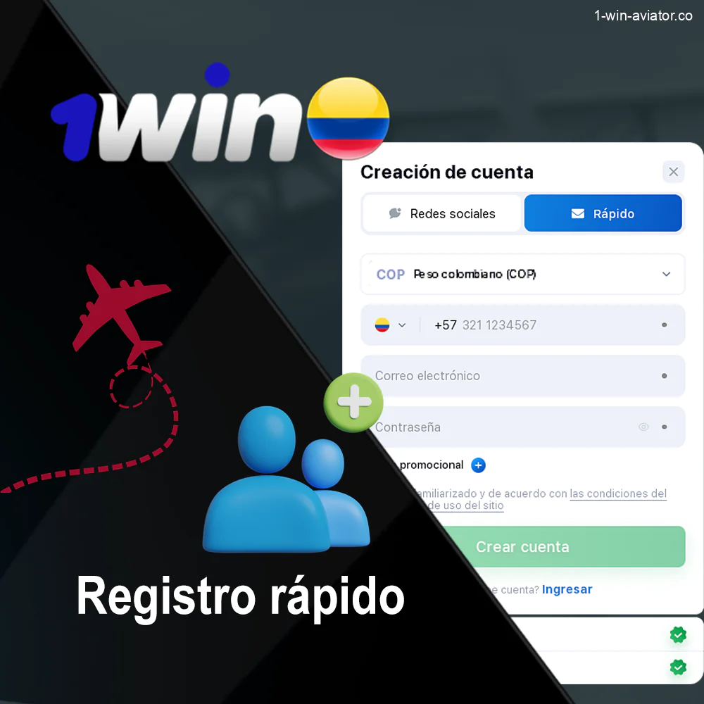 Guía para crear rápidamente una cuenta en 1Win