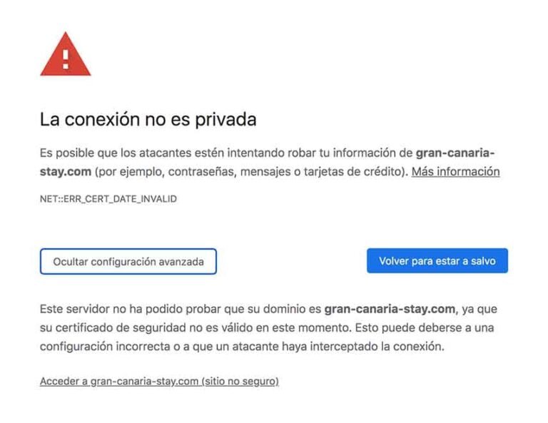 error conexión google chrome